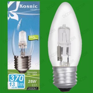 6x 28W (=40W) Dimmable Halogen Clear Candle Light Bulbs ES E27 Screw Lamps