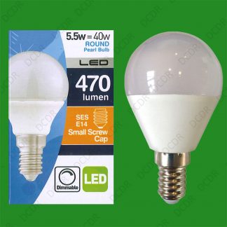 2x 5.5W (=40W) DIMMABLE Pearl LED SES E14 Round G45 Golf Ball Light Bulb Lamp