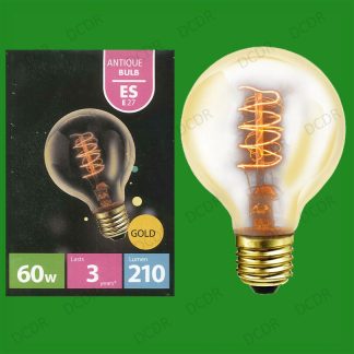 60W Antique Vintage Gold G80 Dimmable Globe Light Bulb Edison Screw ES E27 Lamps