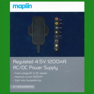 Maplin Regulated 4.5v 1200mA AC/DC Power Supply, Eight Interchangeable Tips