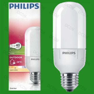 8X 9W Philips CFL Walk In Freezer -20°C E27 Light Bulb, Fridge Cold Room ES Lamp