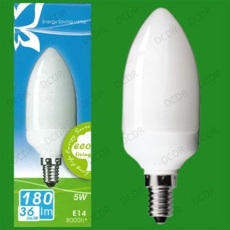 10x 5W Low Energy Power Saving CFL Candle Light Bulbs SES E14 Small Screw Lamps