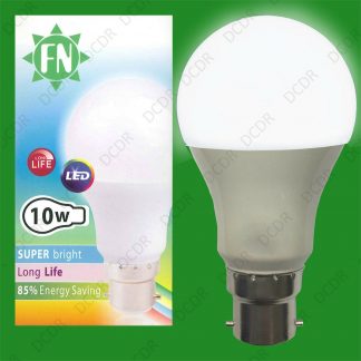 8x 10W A60 GLS BC B22 6500K Daylight White Pearl LED Light Bulbs Lamps, 110-265V
