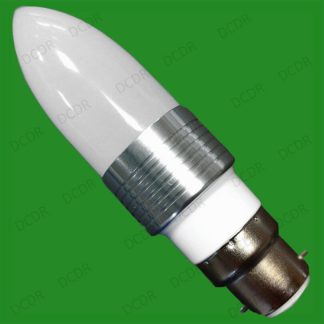 8x 3W LED Ultra Low Energy 6400K Daylight White Candle Light Bulbs, BC B22 Lamps