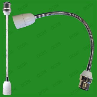 10x 300mm B22 to E14 Flexible Lamp Holder, Orientational Light Bulb Extension
