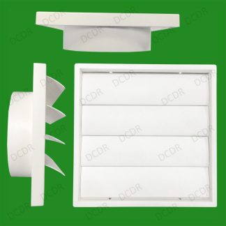 4x 150mm 6" White Gravity Flap Wall Kitchen Extractor Fan Ventilation Grille