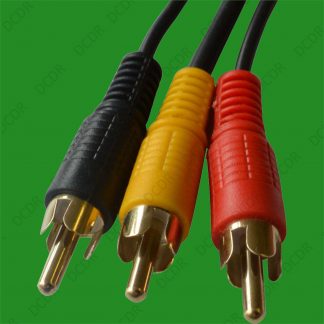 10m 3 RCA Male to Plug Cable/Lead - PHONO Audio & Video Composite AV TV/DVD Wire