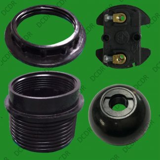 10x E27 Black Period Style M10 Light Bulb Lamp Holder ES Screw Pendant Socket