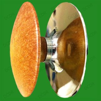 6x 48mm Plastic Wood Brass Effect Kitchen Cabinet Cupboard Drawer Door Pull Knob