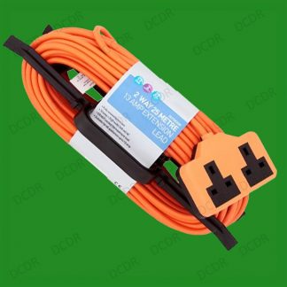 1x 25 Metre, 13 Amp, 2 Gang, Heavy Duty Orange Extension Reel Lead Wire Cable