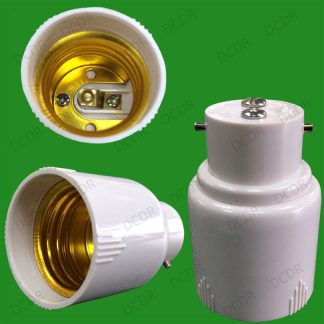 40x White Bayonet BC B22 To Edison Screw ES E27 Light Bulb Adaptor Lamp Holder