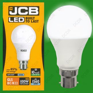 12x 15W (=100W) GLS BC B22 6500K Daylight White A70 LED Ultra Bright 1560Lm