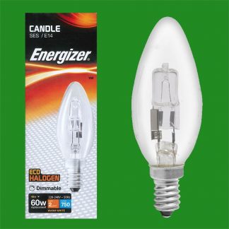 25x 48W (=60W) Dimmable Halogen Clear Candle Light Bulbs SES E14 Lamps