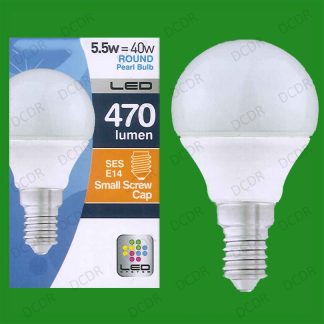 12x 5.5W (=40W) LED Ultra Low Energy Pearl Round Golf Light Bulbs SES E14 Lamps