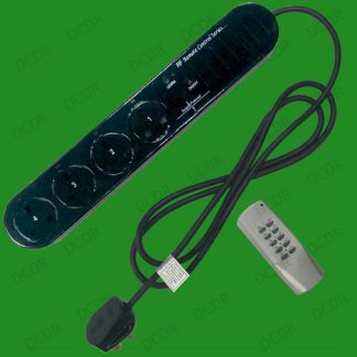 4 Gang Surge Protected Energy Saving Remote Control Extension Socket 2m Cable