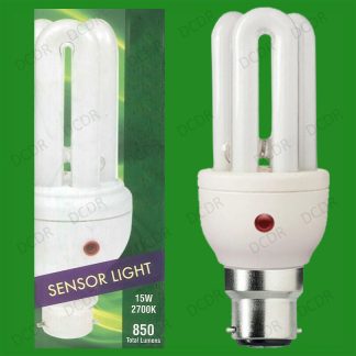 4x 15W CFL Dusk Till Dawn Sensor Security Night Light Bulbs, Bayonet BC B22 Lamp