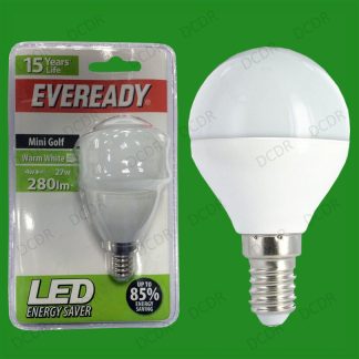12x 4W LED Eveready Ultra Low Energy Instant Start Golf Light Bulb SES E14 Lamp