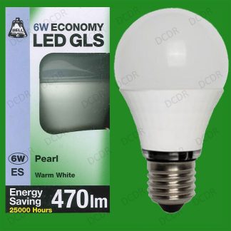12x 6W LED GLS Warm White Instant On Light Bulb ES E27 Edison Screw Lamp 470lm