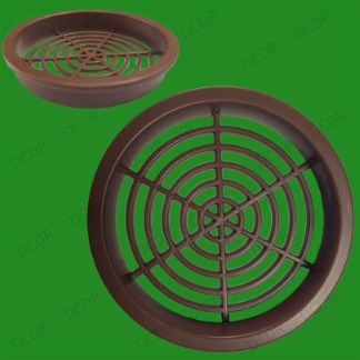 50x Brown Vivarium Reptile Push Fit Round Air Vents, 65mm, 60mm Hole Ventilation