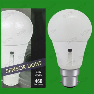 8x 6.5W =40W LED GLS Dusk Till Dawn Sensor Security Night Light Bulb BC B22 Lamp