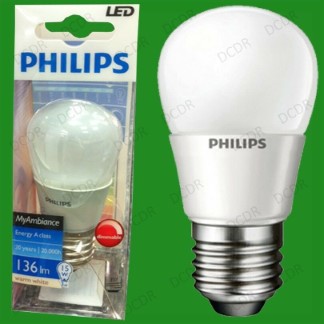 8x 3W Philips Dimmable LED Ultra Low Energy Golf Light Bulbs, ES, E27 Screw Lamp