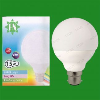 10x 15W (=100W) LED G95 Decor Globe 6500K Daylight White BC B22 Light Bulb Lamp