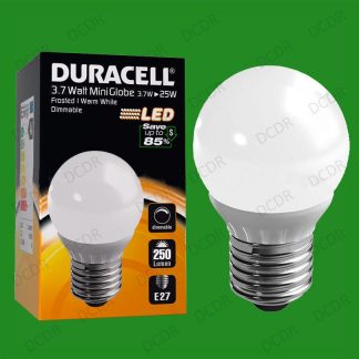 10x 3.7W Dimmable Duracell LED Pearl Mini Globe Instant On Light Bulb ES E27