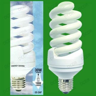 10x 30W (=150W) Daylight 6400K SAD White Energy Saving Bulb CFL ES E27 Lamps