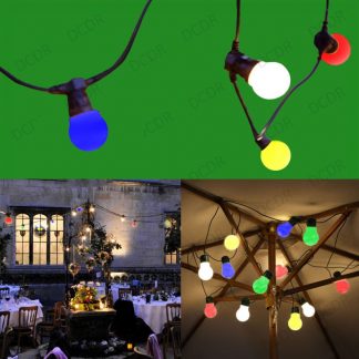 50m Outdoor IP44 Festoon inc. 140 LED Colour Light Bulb Party Xmas Wedding Eid