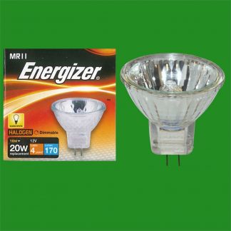 2x 16W (= 20W) MR11 GU4 Halogen Reflector Spot Light Bulbs, 12V, 25 Degrees Lamp