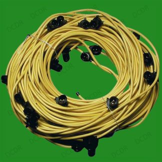 100m Festoon 110V Industrial Site Lighting Harness With 33 B22 Bayonet Sockets.