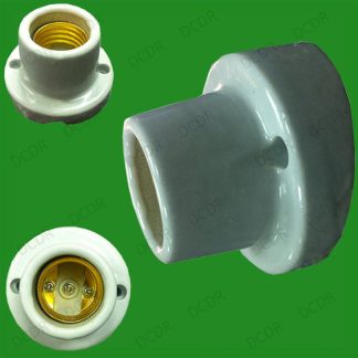 10x Angled Wall Mounting Glazed Ceramic Bulb Holder ES E27 Porcelain Lamp Socket