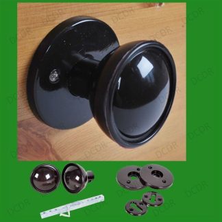 3x 48mm Brown Plastic Bakelite Mortice 2 Round House Door Handle Knobs Set
