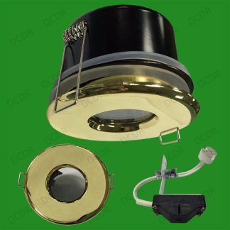3x Brass Recessed IP65 LED Shower Bathroom 12V MR16 Ceiling Spot Down Light Lamp