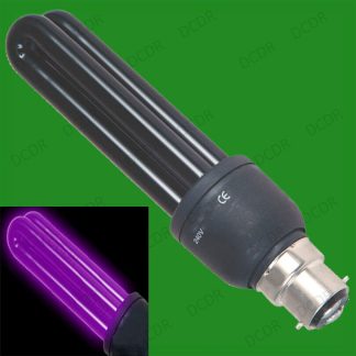 15W UV Blacklight B22 CFL Security Forensics Light Bulb BC Disco Party Lamp