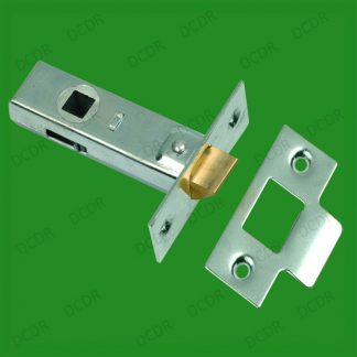 2x 65mm BZP Internal Sprung Catch Tubular Mortice Door Lever Handle Latch