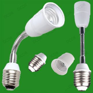 2x 200mm Screw ES Flexible Lamp Holders E27 Multi-Directional Light Bulb Adaptor