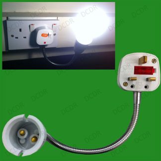 2x 300mm Flexible B22 Plug-in Spot Lamp Mutidirection Wall Light Bulb BC Sockets