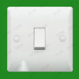 White, 1 Gang, 20A, DP, Double Pole, Switch With Bottom Flex Cable Outlet