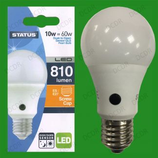 2x 10W = 60W LED GLS Dusk Till Dawn Sensor Security Night Light Bulb ES E27 Lamp