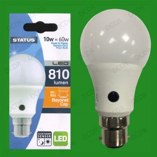 4x 10W = 60W LED GLS Dusk Till Dawn Sensor Security Night Light Bulb BC B22 Lamp