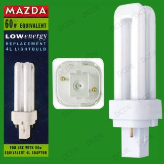 5x 10W (=60W) G24d-1, 2 pin, MAZDA 4L Low Energy CFL Lamp Light Bulb