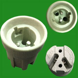 3x Bayonet Cap B22 Ceramic Heat Lamp Holder BC Bulb Socket for High Temperatures