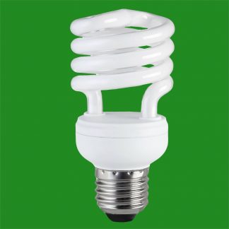 2x 15W (=75W) Energy Saving CFL Spiral ES E27 Edison Screw Light Bulb Lamp