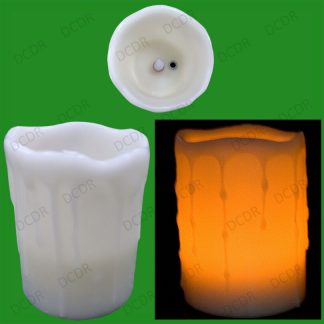 2x Blow Out To Turn On/Off Flickering Flame Drip 4" Wax Candle Effect LED Light