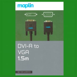 Maplin 1.5m DVI-A To VGA, HD Picture Quality And 1080p Resolutions