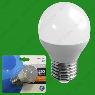 2x 4W (=25W) LED Frosted Golf Ball ES E27 Low Energy Round G45 Light Bulb Lamp