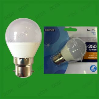 2x 4W BC B22 LED Mini Golf Ball G45 Instant On Round Light Bulb Lamp Globe