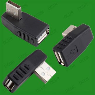 Right Angled USB 90 Degree Male to Female Cable Coupler Adaptor, PC Laptop TV