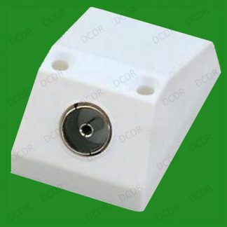 TV Antenna Surface Wall Mount Single Coaxial Coax Socket White 75 Ohm
